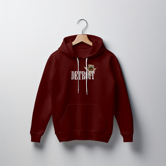 Detroit Classic Crest Hoodie-Maroon